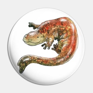 Watercolor Hellbender Design Pin