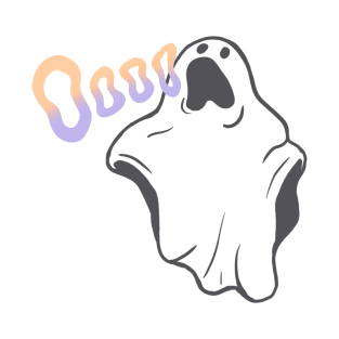 Retro Pastel Ghosties Halloween Pattern T-Shirt