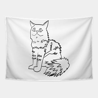 persian cat line art Tapestry