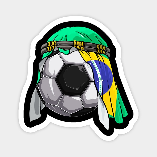 Brazil Soccer 2022 Arab Keffiyeh for Brazil Football Fans Magnet by Ramadangonim