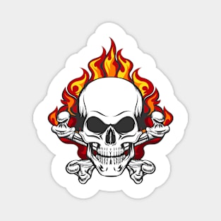 Skull in Flame Magnet