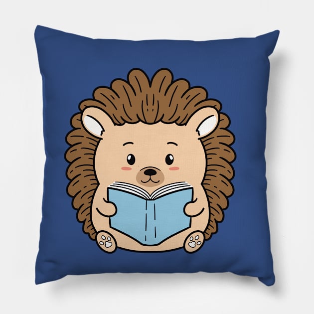 Funny hedgehog Pillow by Budiaryawan