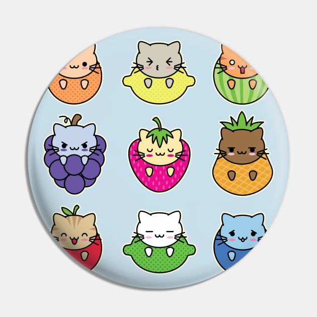 Fruit Cats Pin by Kappacino Creations