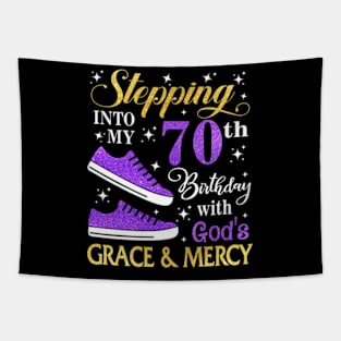 Stepping Into My 70th Birthday With God's Grace & Mercy Bday Tapestry