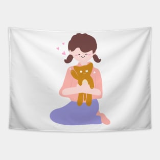 Cute brown cat Tapestry