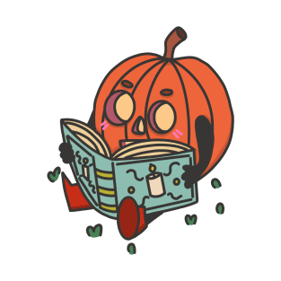 Cute reading halloween pumpkin T-Shirt