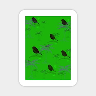 black robin and ponga tree nz Magnet