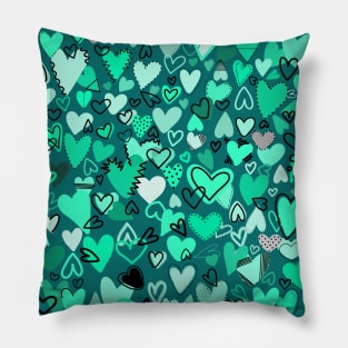 GREEN HEARTS Pillow