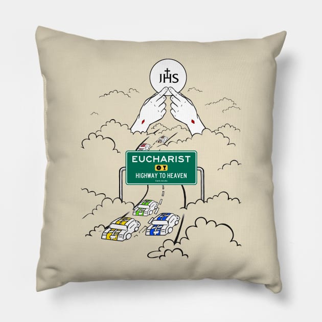 Eucharist: Highway to Heaven 'animated' Pillow by TheCatholicMan