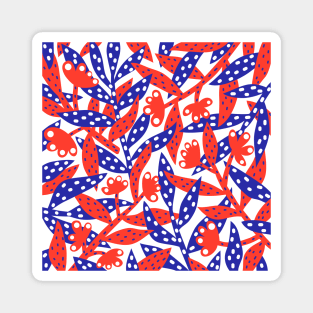 Red white and blue flowers Magnet