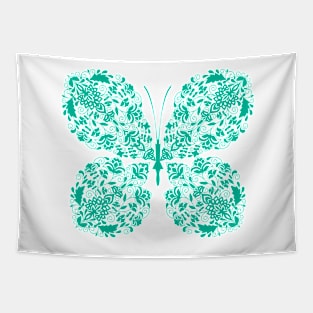 Paisley Dark Cyan Butterfly Tapestry