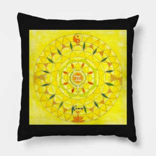 Gemini horoscope free-hand mandala - Renate van Nijen Pillow