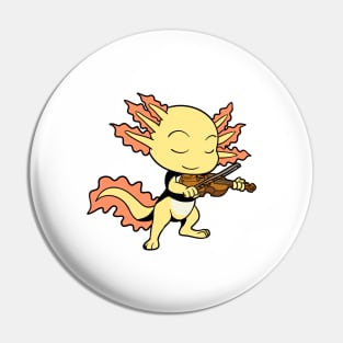 Comic axolotl plays violin Pin