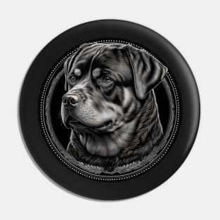 Cute Black and white Rottweiler Pin