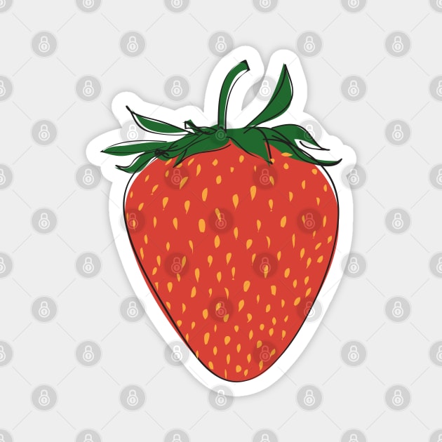 Red Strawberry Magnet by lymancreativeco