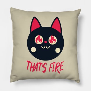 That's Fire || Black Cat With Fiery Eyes Pillow