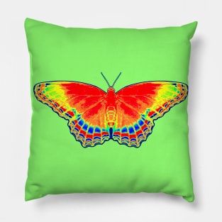 Colorful Butterfly - Red Pillow