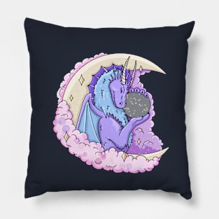 Moon dragon with crystal ball Pillow