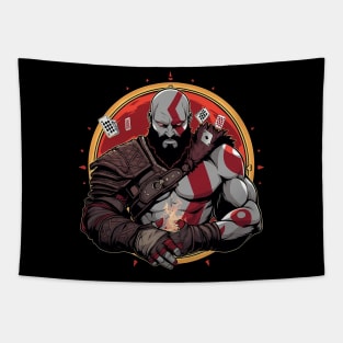 kratos play poker Tapestry