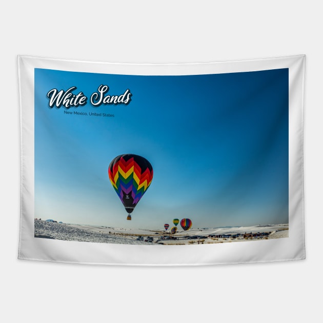 White Sands Hot Air Balloon Invitational Tapestry by Gestalt Imagery