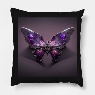 crystal butterfly, purple and diamond 03 Pillow