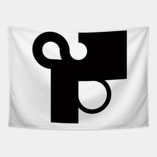 Black and White Contraption Q2 Tapestry