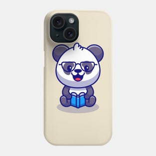 Cute Panda Reading Book Cartoon Phone Case