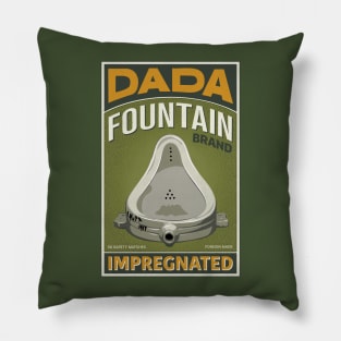 Dada Retro Matchbox Label Fountain #2 Pillow