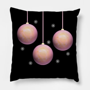 Pink Christmas Tree Balls Pillow