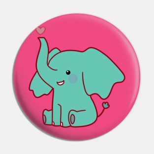 Heart Elephant Pin