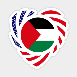 Palestinian American Multinational Patriot Flag Series (Heart) Magnet