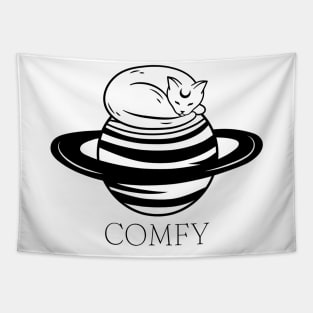 Comfy Space Cat Tapestry