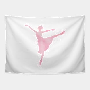 Girl Ballerina Watercolor Silhouette Tapestry