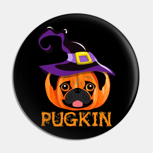 Pugkin Pumpin Halloween Pin by HillySeonard