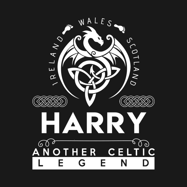 Harry Name T Shirt - Another Celtic Legend Harry Dragon Gift Item by harpermargy8920