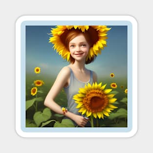 Sunflowers on a Summers Day Magnet