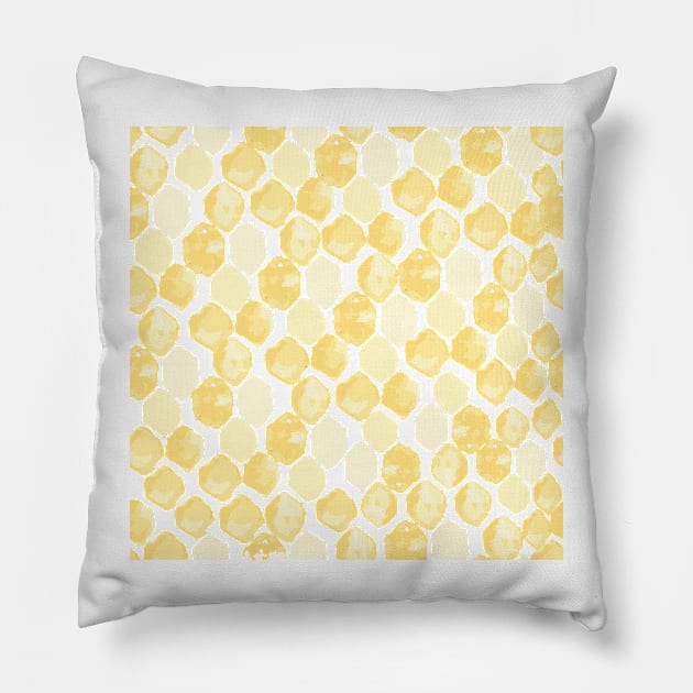 Watercolor Honeycomb | Pattern Design Pillow by Harpleydesign