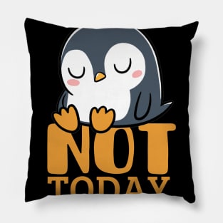 funny lazy penguin Pillow