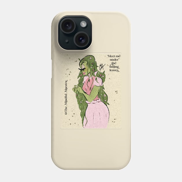 Meet me under the falling leaves Phone Case by The Mindful Maestra