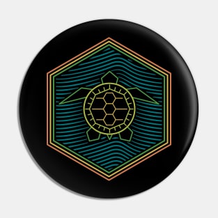 Geometric Turtle Hexagon Pin