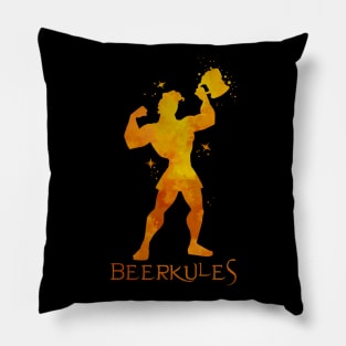 Beerkules - Craft Beer Enthusiast Wordplay Pun Pillow