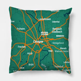 Cologne green map Pillow