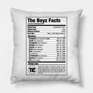 The Boyz Kpop Nutritional Facts Pillow