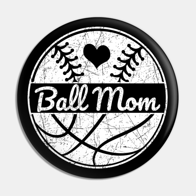 Ball Mom Baseball Basketball Love Softball Mom Pin by TeeCreations