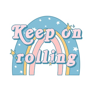 Keep On Rolling Rainbow Roller Skating T-Shirt