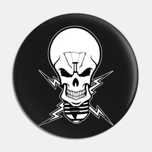 Skull Bulb Black and White Pin