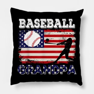 American Flag Baseball Grandpa Costume Player Coach Pillow