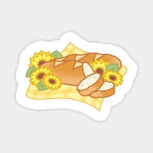 Sunflower Baguette Breads for Picnic Magnet