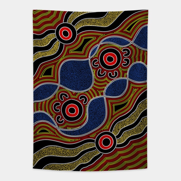 Aboriginal Art - Twin Rivers Tapestry by hogartharts