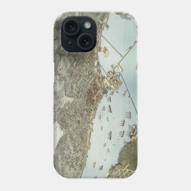 Vintage Pictorial Map of Seattle Washington (1891) Phone Case by Bravuramedia